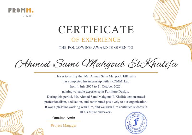 FROMM.LAB Certificate